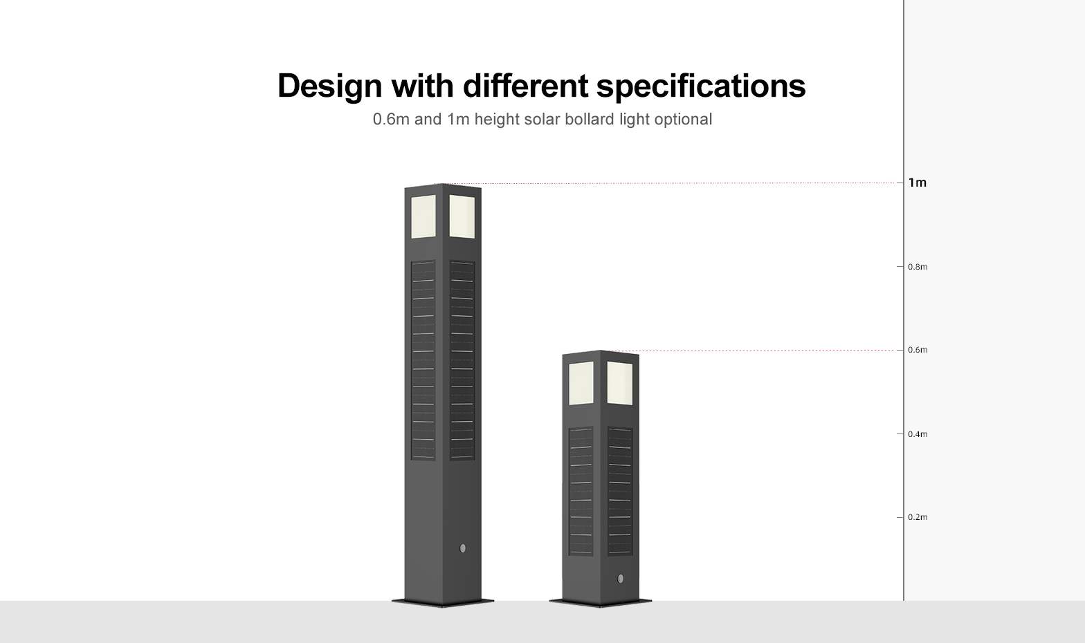 ISPL-BD Series Outdoor LED Solar Powered Bollard Garden Light Commercial(图3)