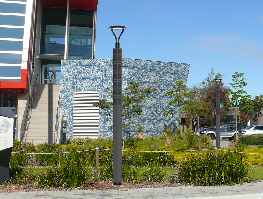 Solar Light Pole ISPL-GN Series vertical solar PV poles 3M Project Case