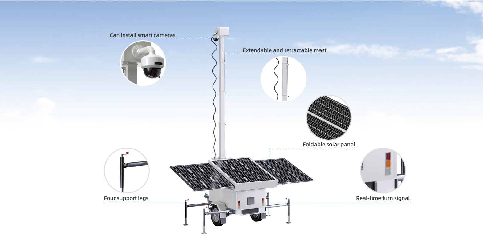 Mobile Solar Surveillance Trailer Tower(图3)