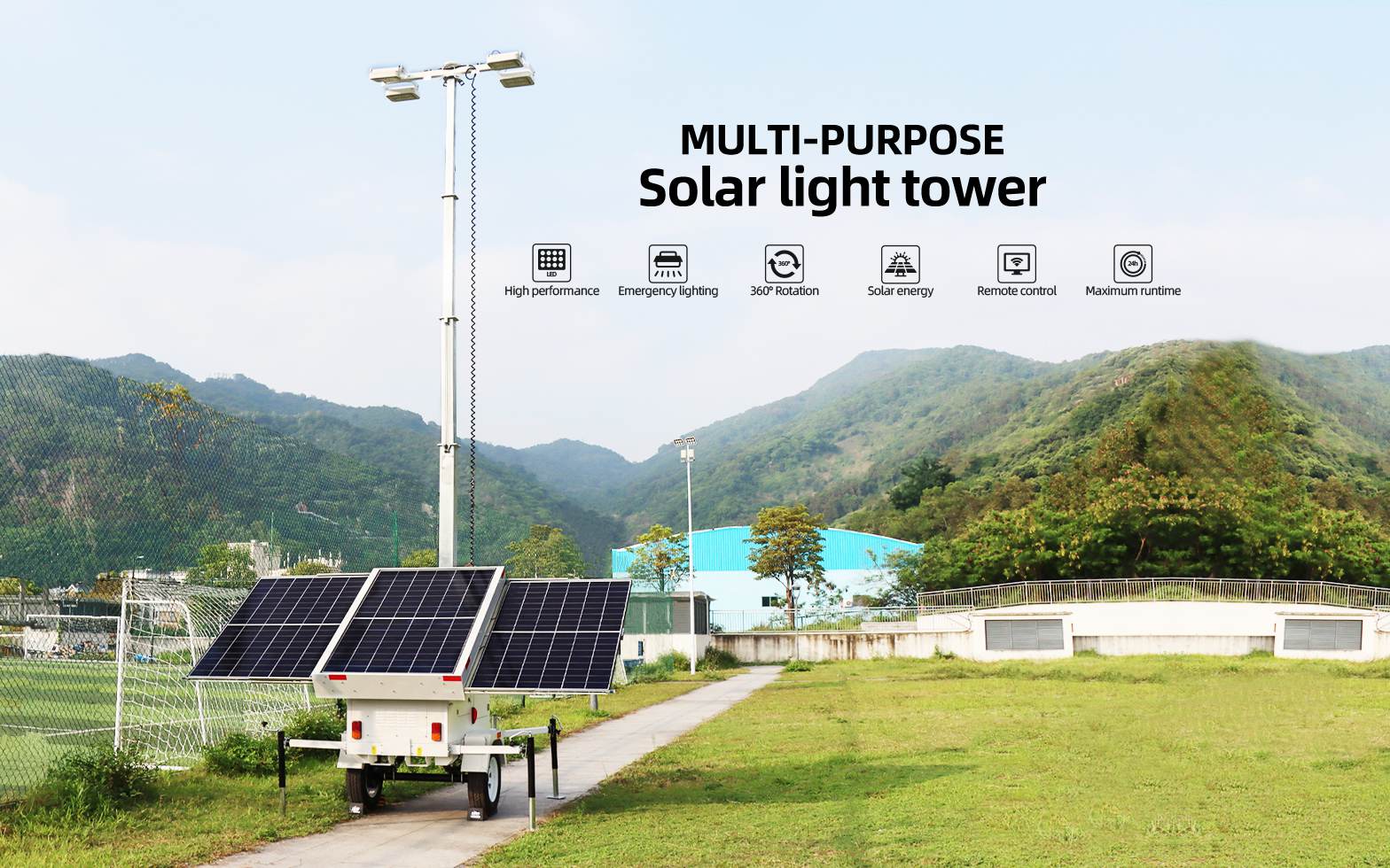 94000LM Mobile Solar Powered Lighting Tower manufacturers(图1)