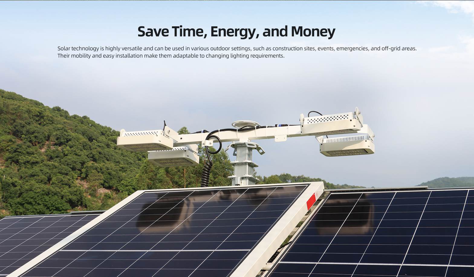 94000LM Mobile Solar Powered Lighting Tower manufacturers(图3)
